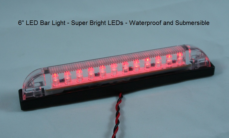 LED Bar Light - 6 Length - Heavy duty, Waterproof 12VDC 24 VDC