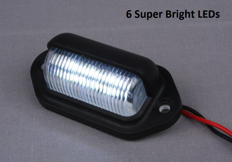 LED Convenience & License Plate Light - 6 Internal LEDs