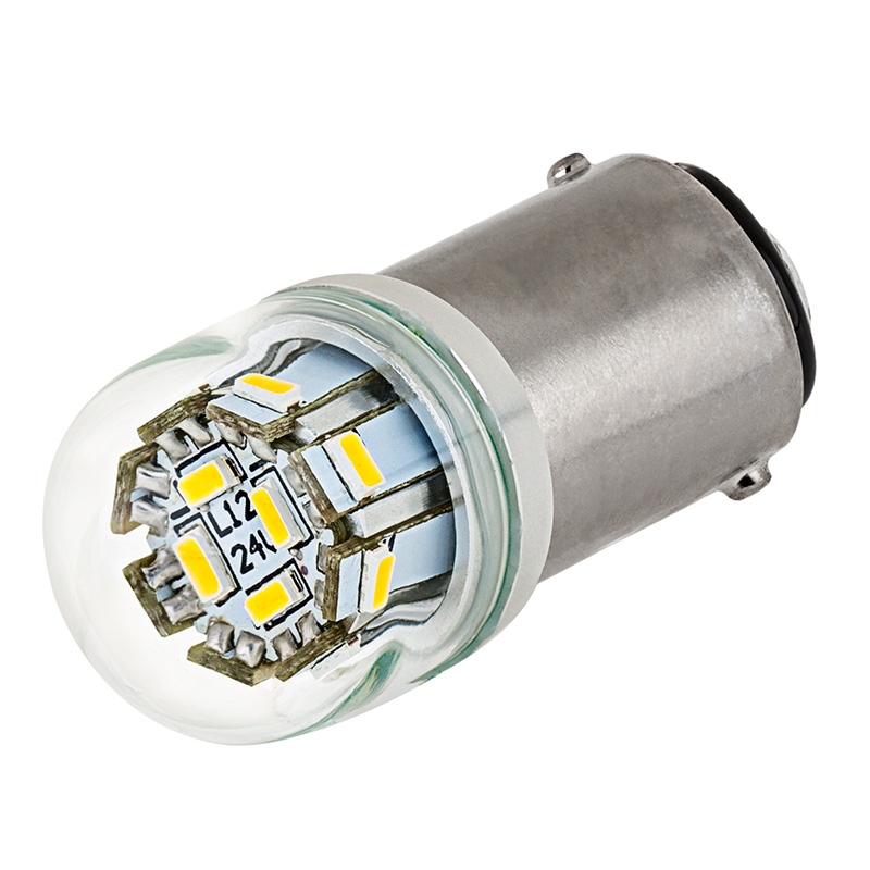 Protective Shell 1157 LED Auto Bulb 18 LEDs BAY15D Base Bright White LED