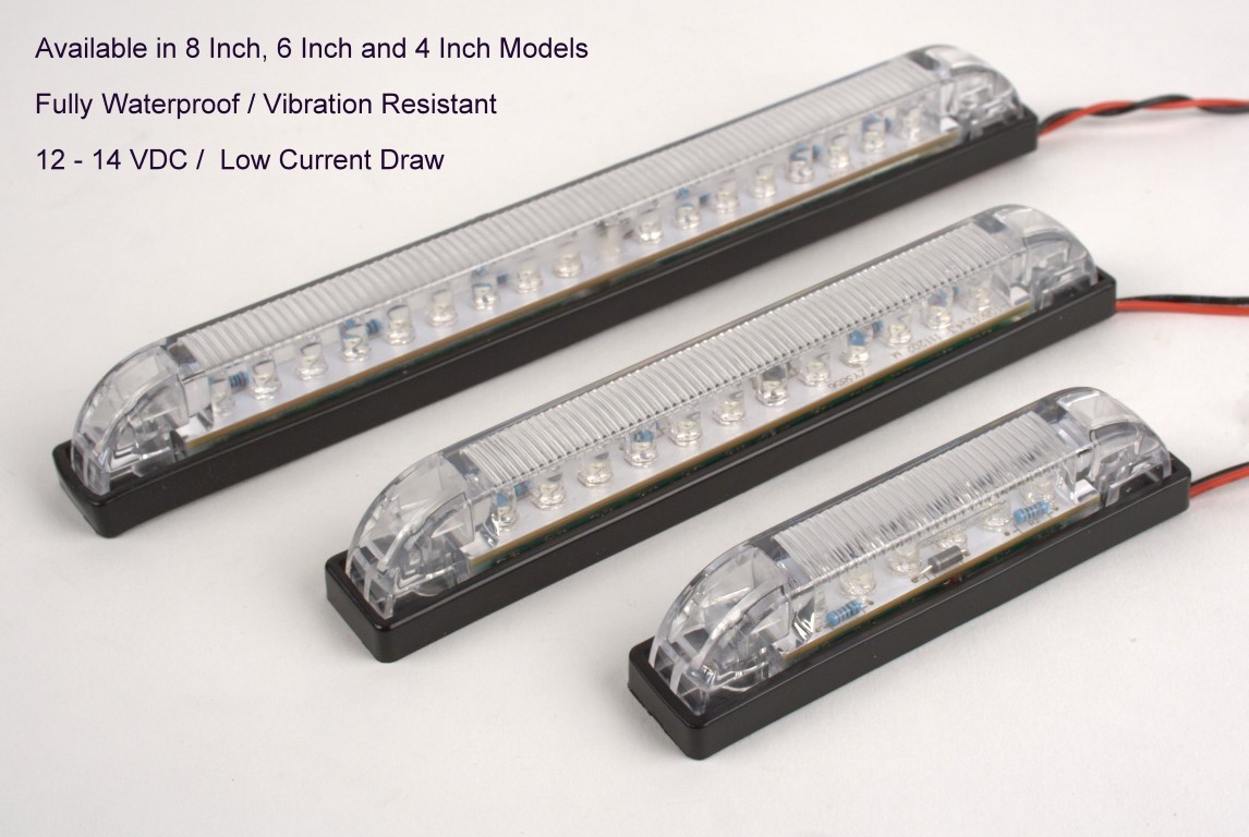 LED Bar Light - Heavy Duty, Marine, RV - Waterproof 12 Volt DC LED Courtesy  Convenience lamp, RED LEDs, 8 Length 