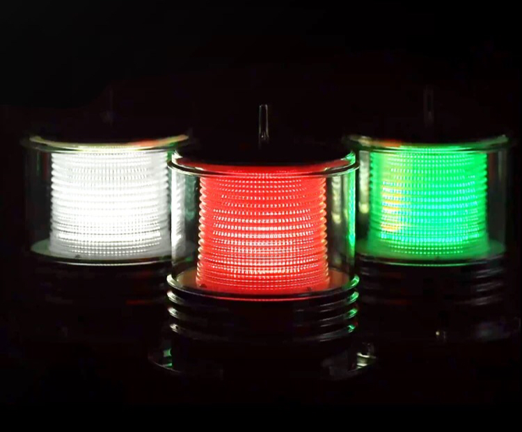 SOLAR WARNING LIGHT HEAVY DUTY WHITE RED GREEN CONSTANT ON